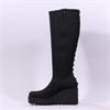 Marco Moreo Liege Studed Knee High Wedge - Black Stretch